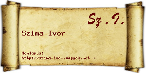 Szima Ivor névjegykártya